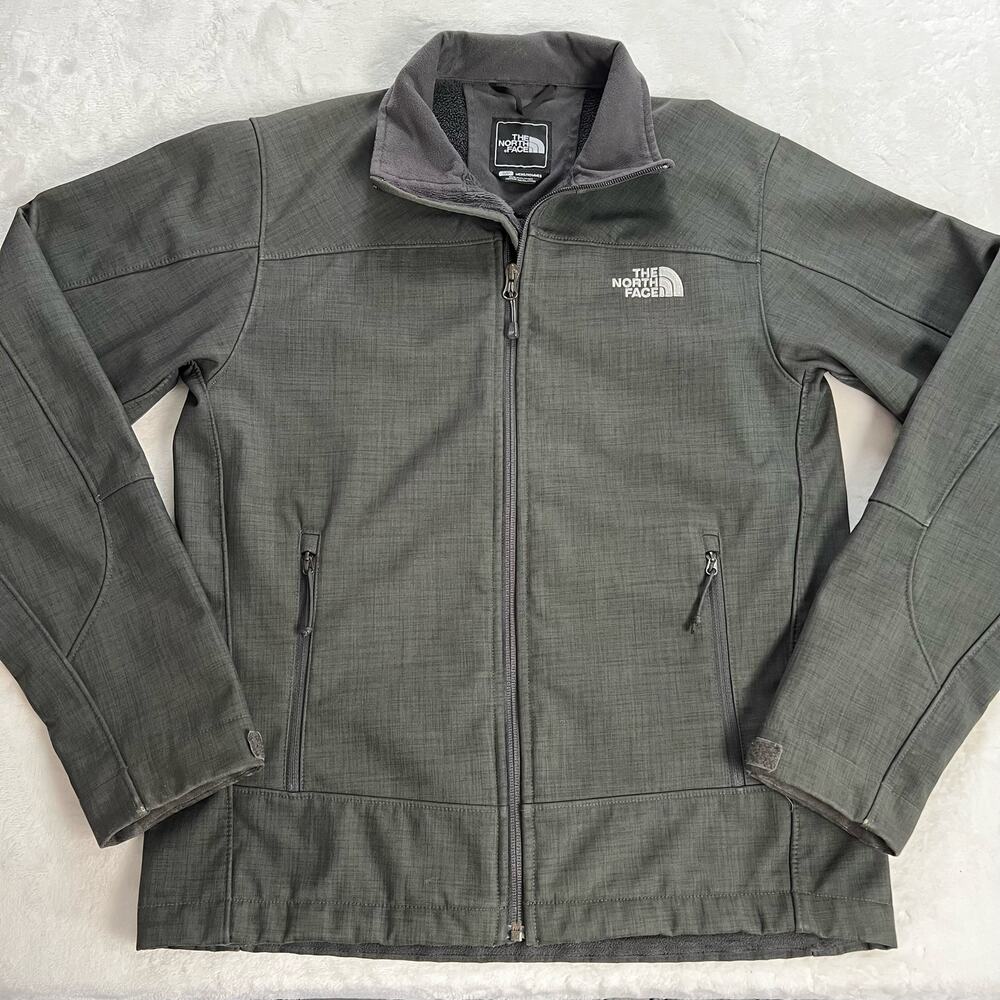 The North Face Gray Mid-Weight Soft Shell Fleece Lined Men's Coat Jacket sz Sm